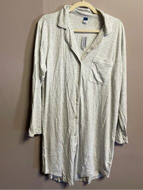 Old Navy Heather Gray Button-Front Sleep Dress, Size L